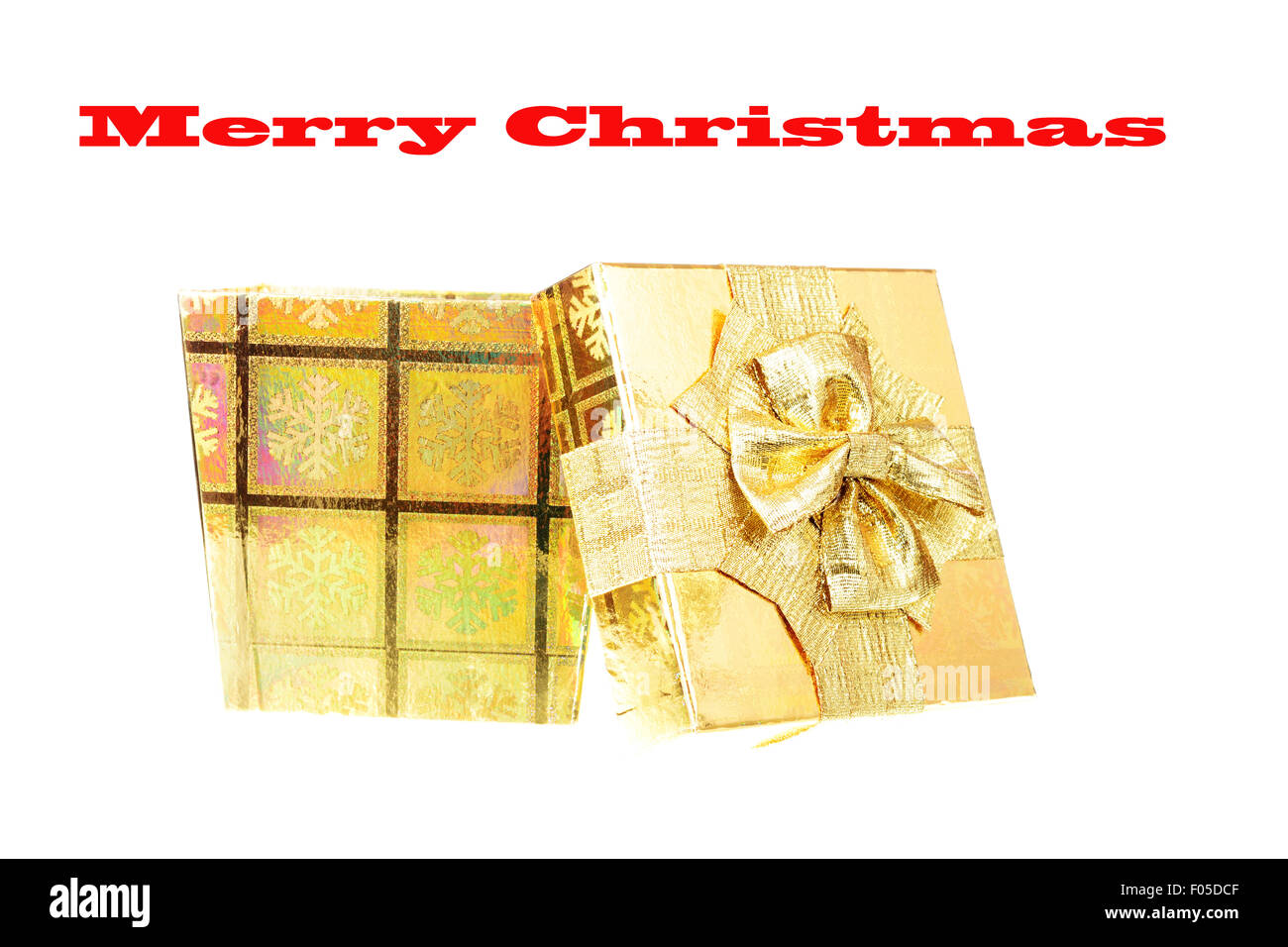 Golden natale isolato su uno sfondo bianco Foto Stock