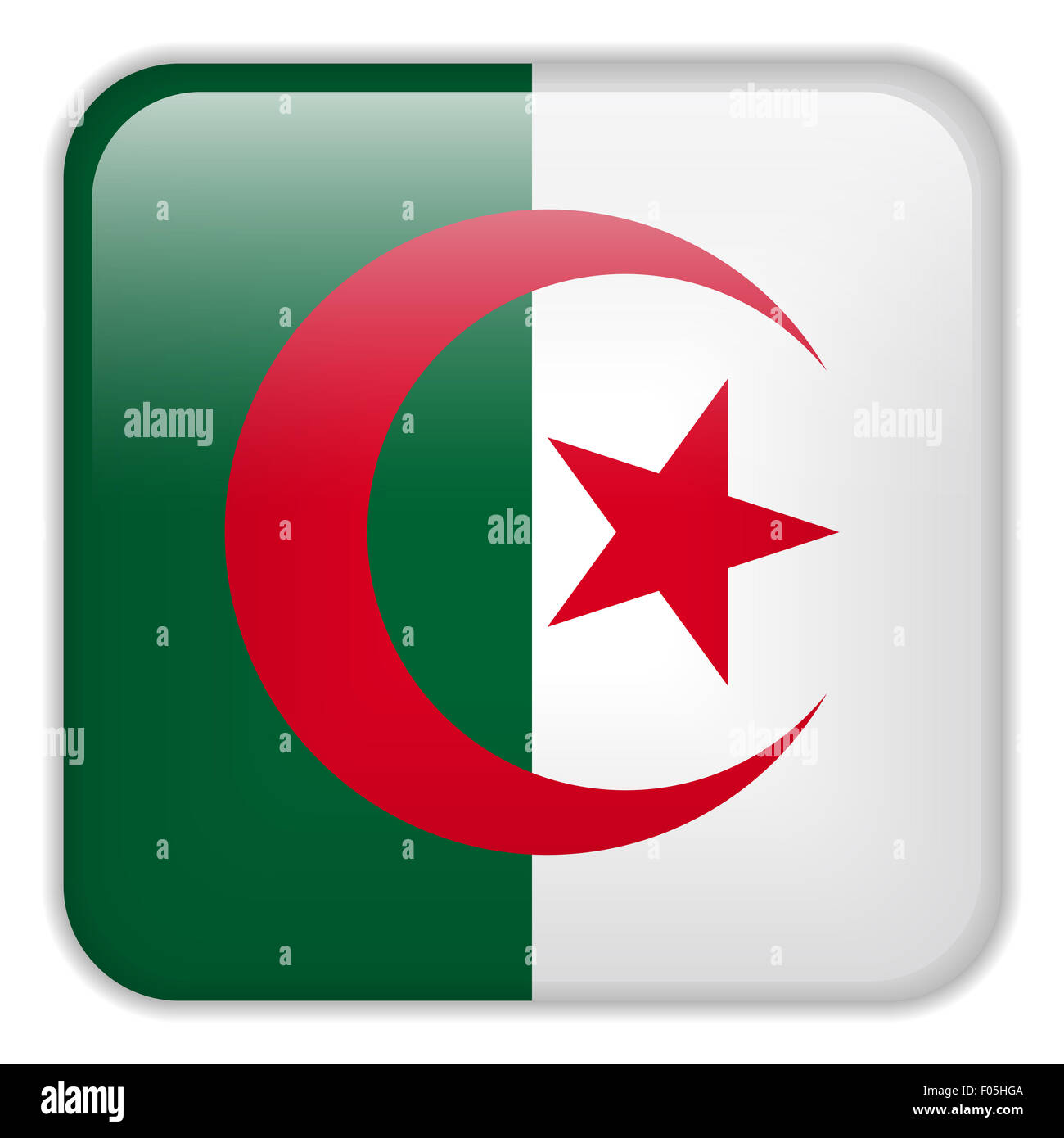 Vettore - Algeria bandiera applicazione Smartphone pulsanti quadrati Foto Stock