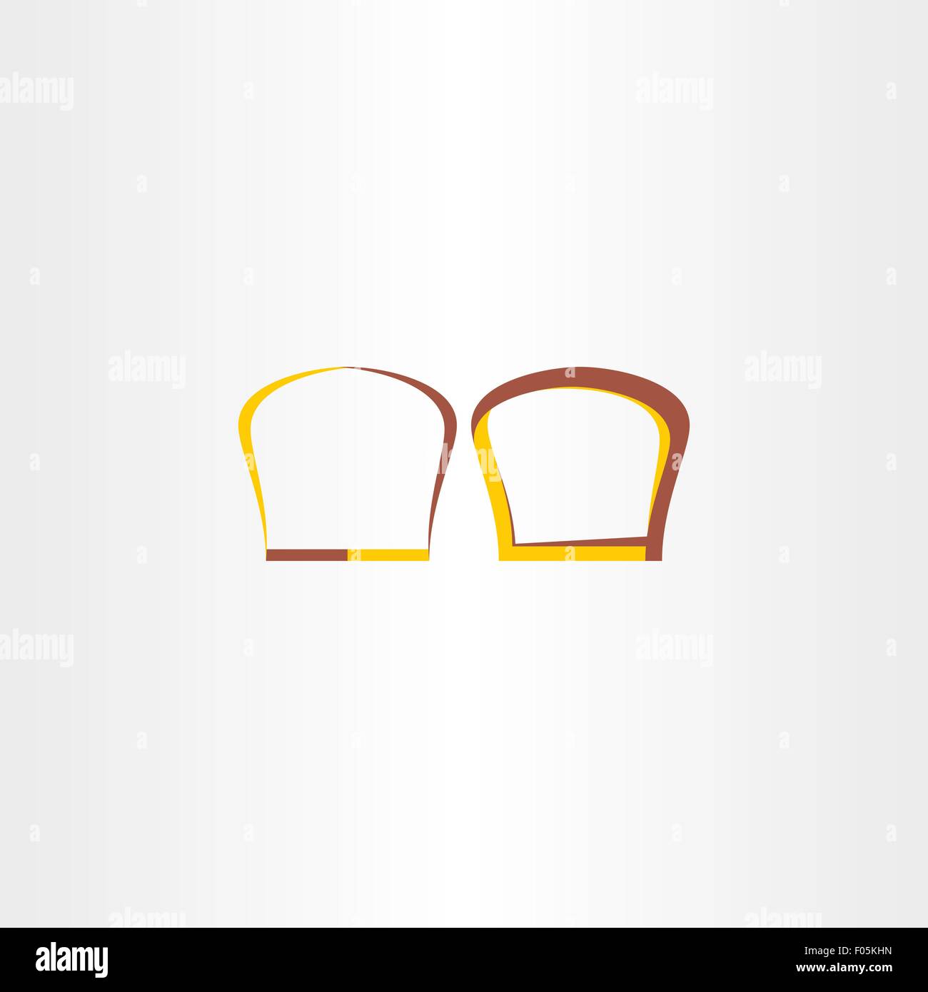 Marrone e giallo pane logo design Illustrazione Vettoriale