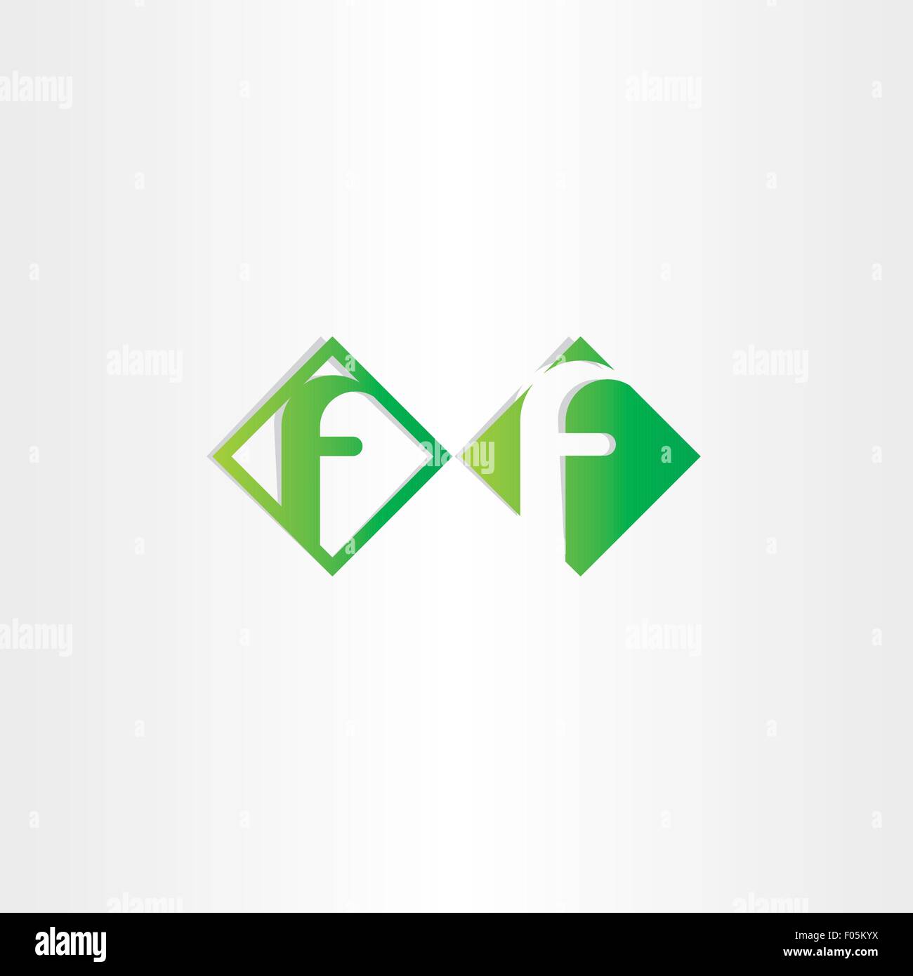 Green lettera f vettore design icone Illustrazione Vettoriale