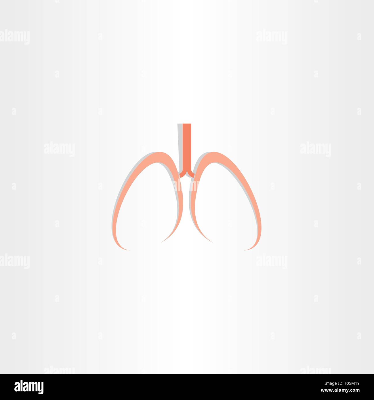 Polmoni umani icona disegno vettoriale organ Illustrazione Vettoriale