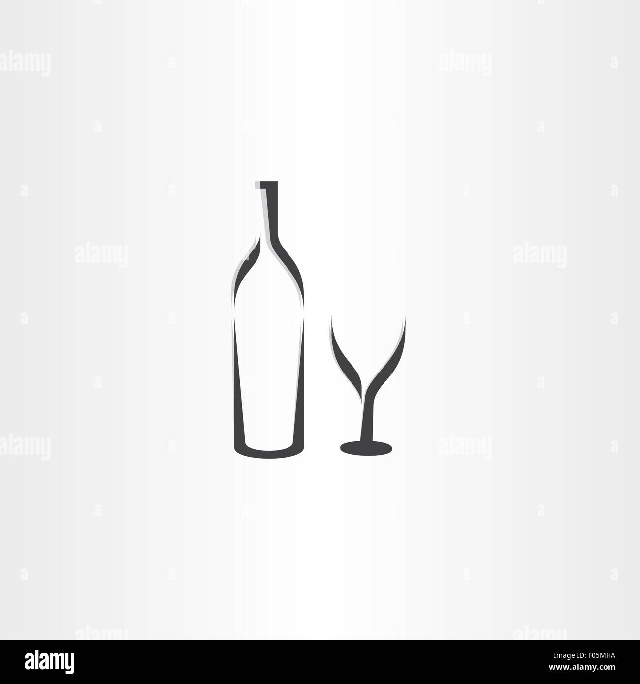 Bottiglia di vino e simbolo di vetro design Illustrazione Vettoriale