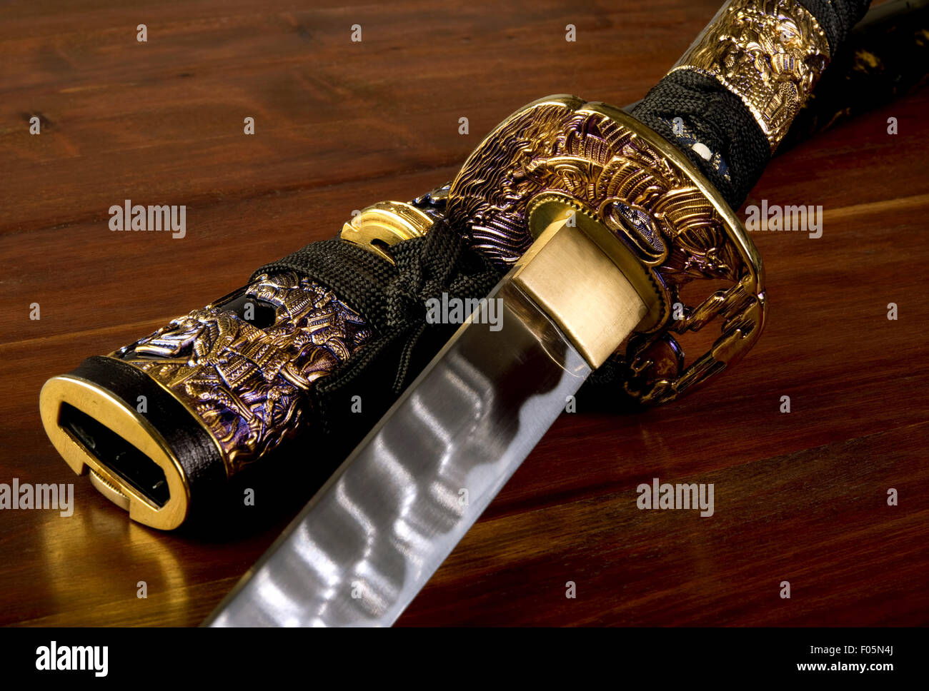 Ornato Samurai Giapponese di spada. Foto Stock