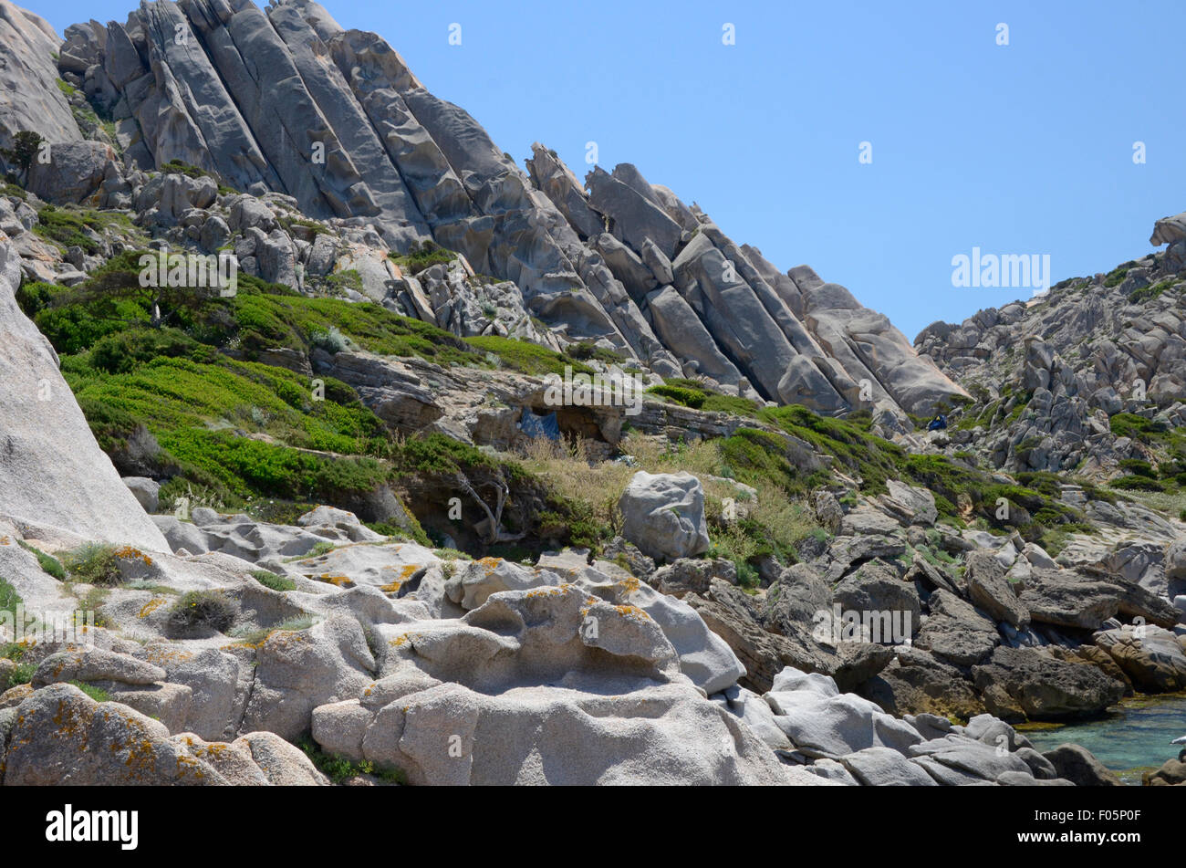 Sardegna, Italia: rocce e mare di Capo Testa. Foto Stock