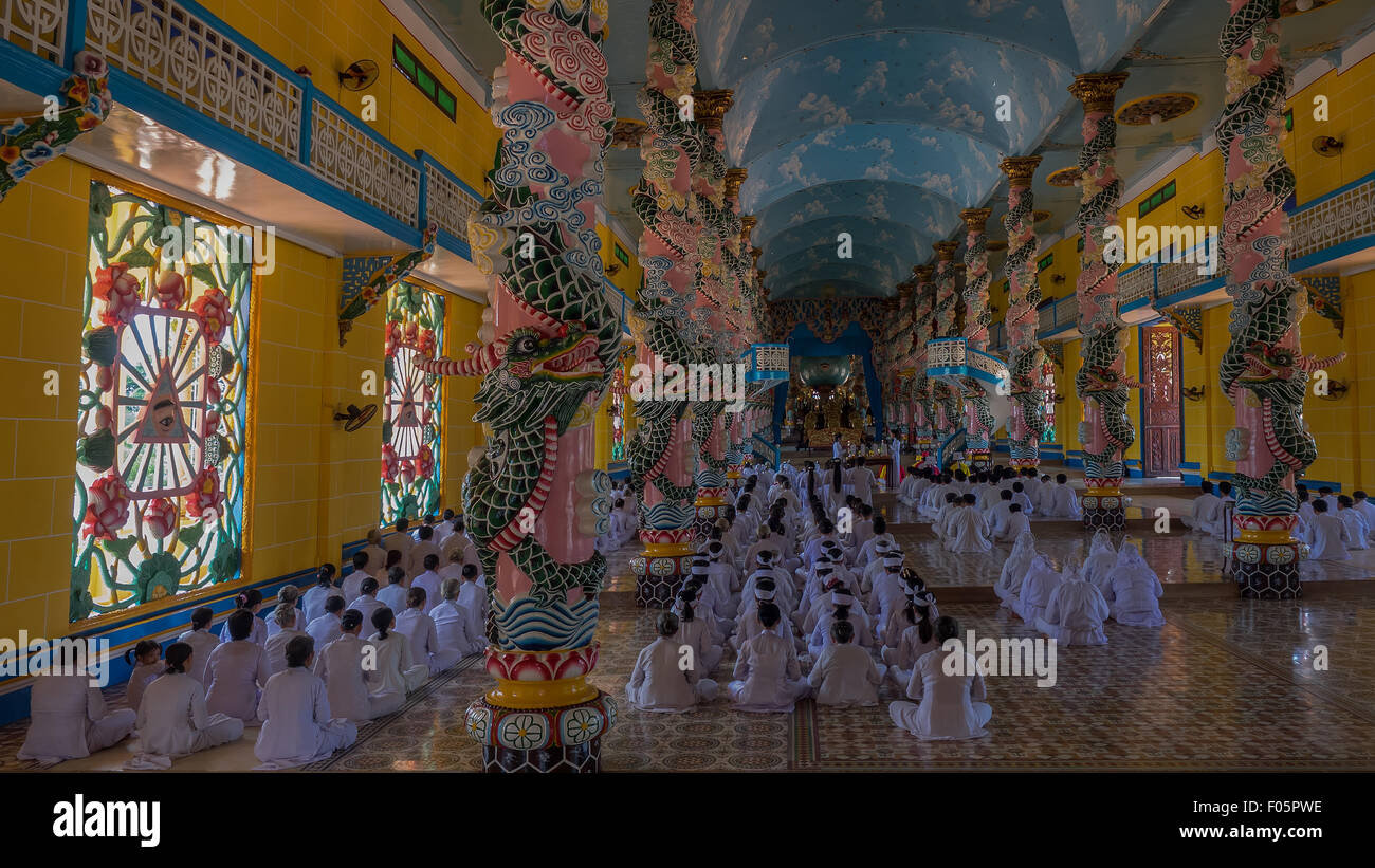 Cao Dai Temple, Tay Ninh, Vietnam Foto Stock