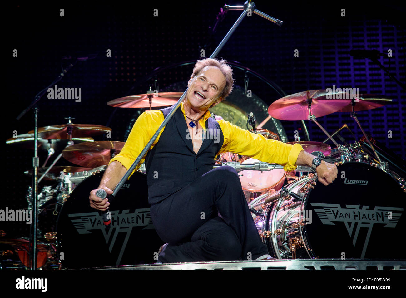 Toronto, Ontario, Canada. Il 7 agosto, 2015. Leggendaria rock band Van Halen eseguita sold out show a Molson anfiteatro canadese a Toronto. EDDIE Van Halen, David Lee Roth, Alex Van Halen, WOLFGANG Van Halen Credit: Igor Vidyashev/ZUMA filo/Alamy Live News Foto Stock