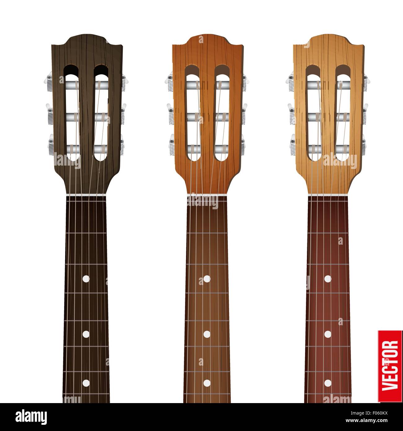 Set di chitarra fretboard collo e paletta Illustrazione Vettoriale