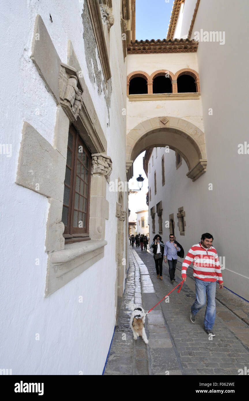 Il villaggio di Sitges, Barcelona, Catalogna, Spagna Foto Stock