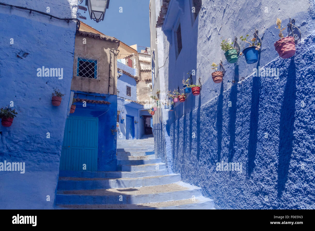 Il blue medina di Chefchaouen, Marocco Foto Stock