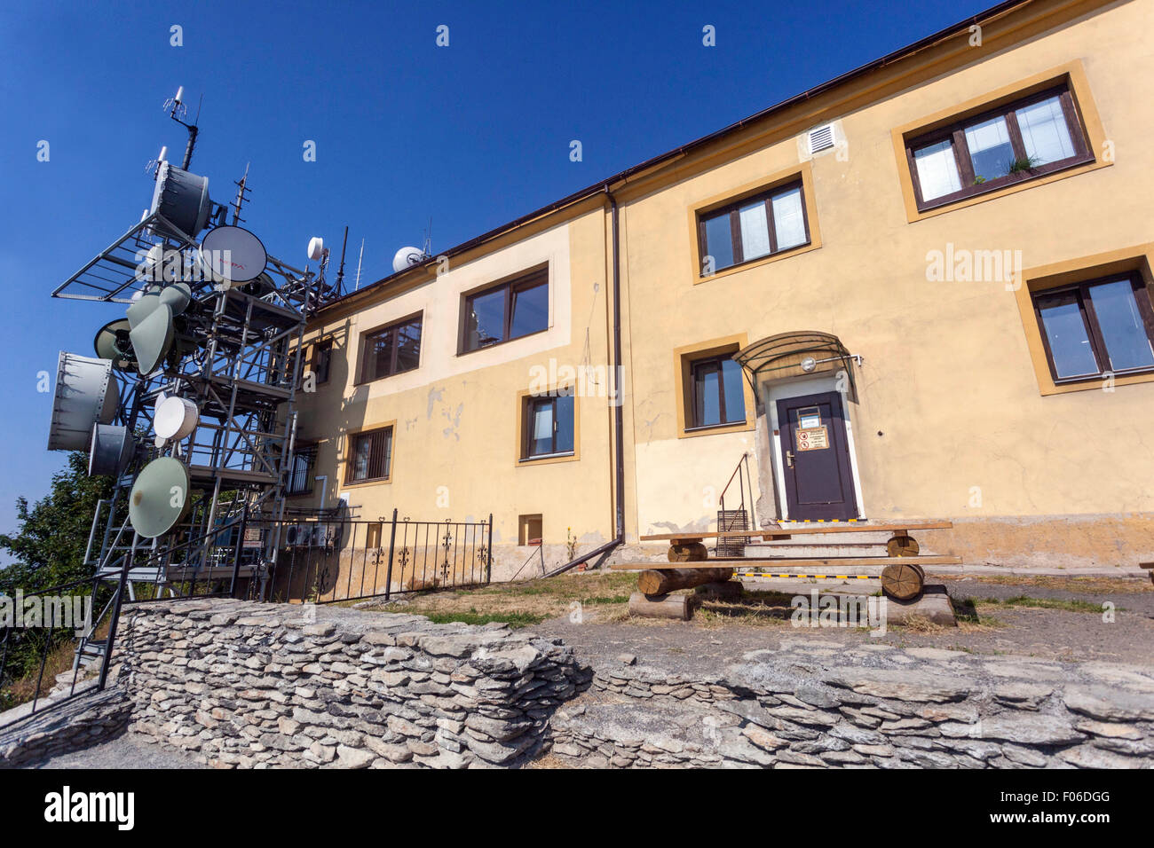 Milesovka è con i suoi 837 m la montagna più alta, Repubblica Ceca Foto Stock