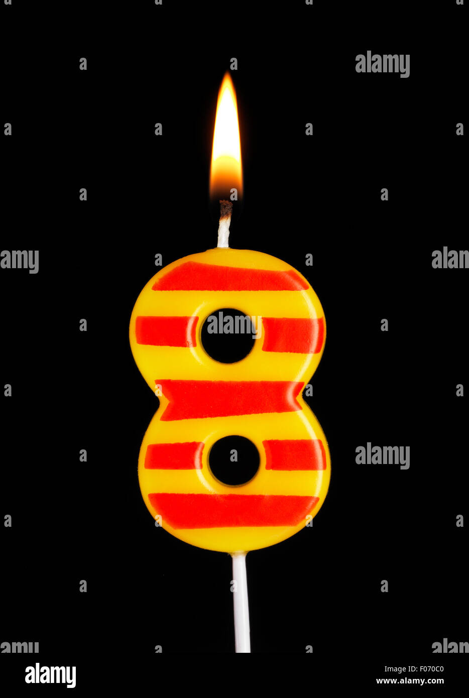 Candela numero 8 Foto Stock