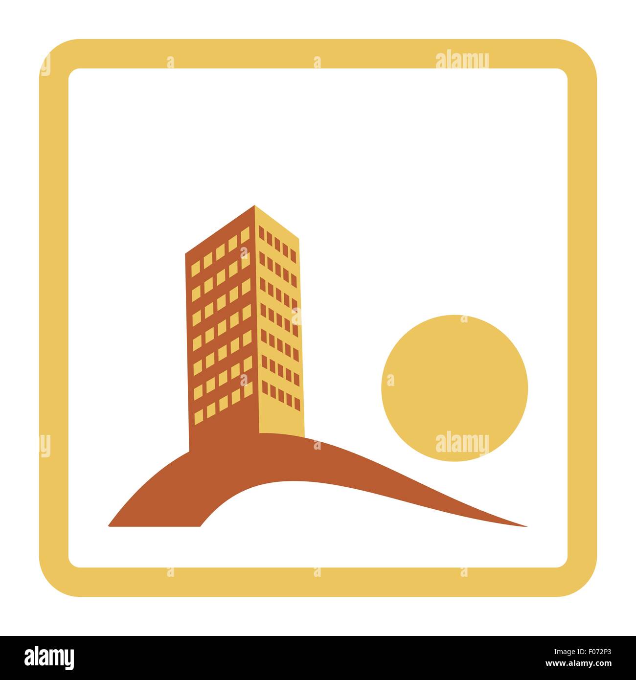 Città grattacielo tramonto design icona illustrazione vettoriale Illustrazione Vettoriale