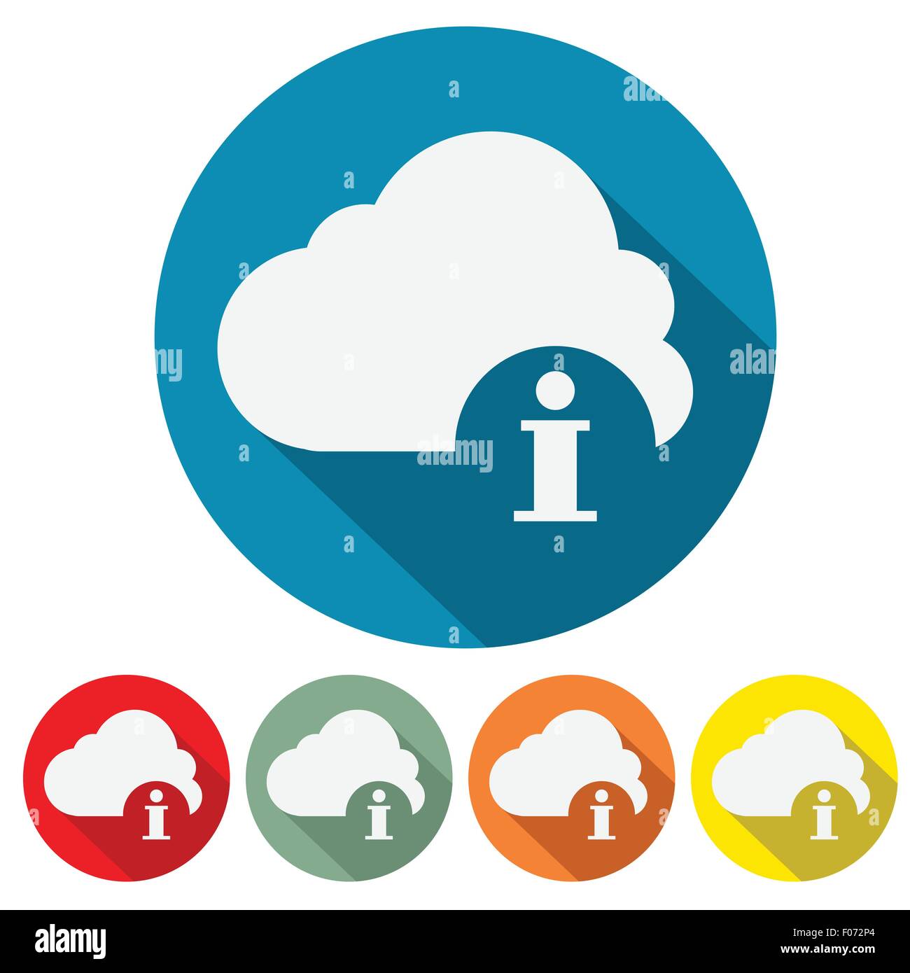 Informazioni Cloud icona web design piatto illustrazione vettoriale. Illustrazione Vettoriale