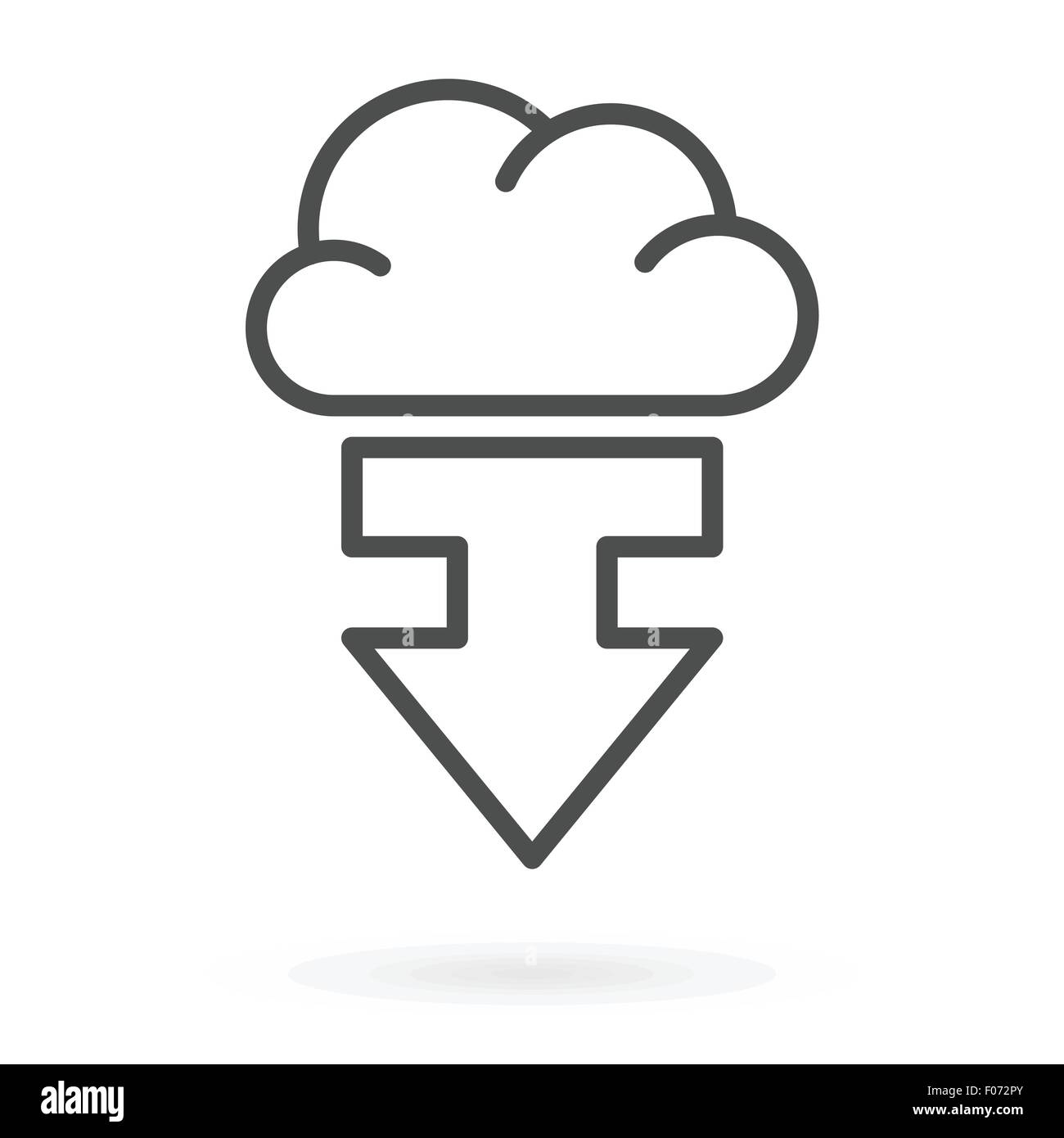 Il servizio di download dal cloud computing icona simbolo illustrazione vettoriale. Illustrazione Vettoriale