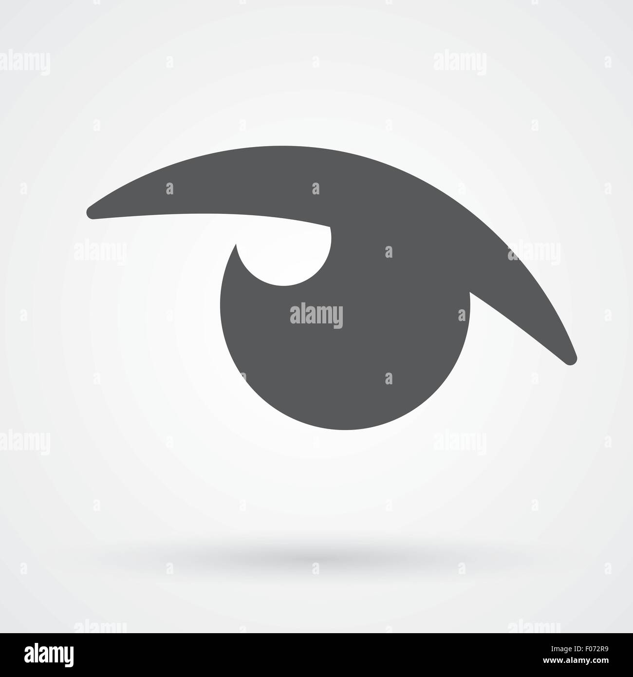 Occhio icona simbolo nero piatto e white design illustrazione vettoriale. Illustrazione Vettoriale