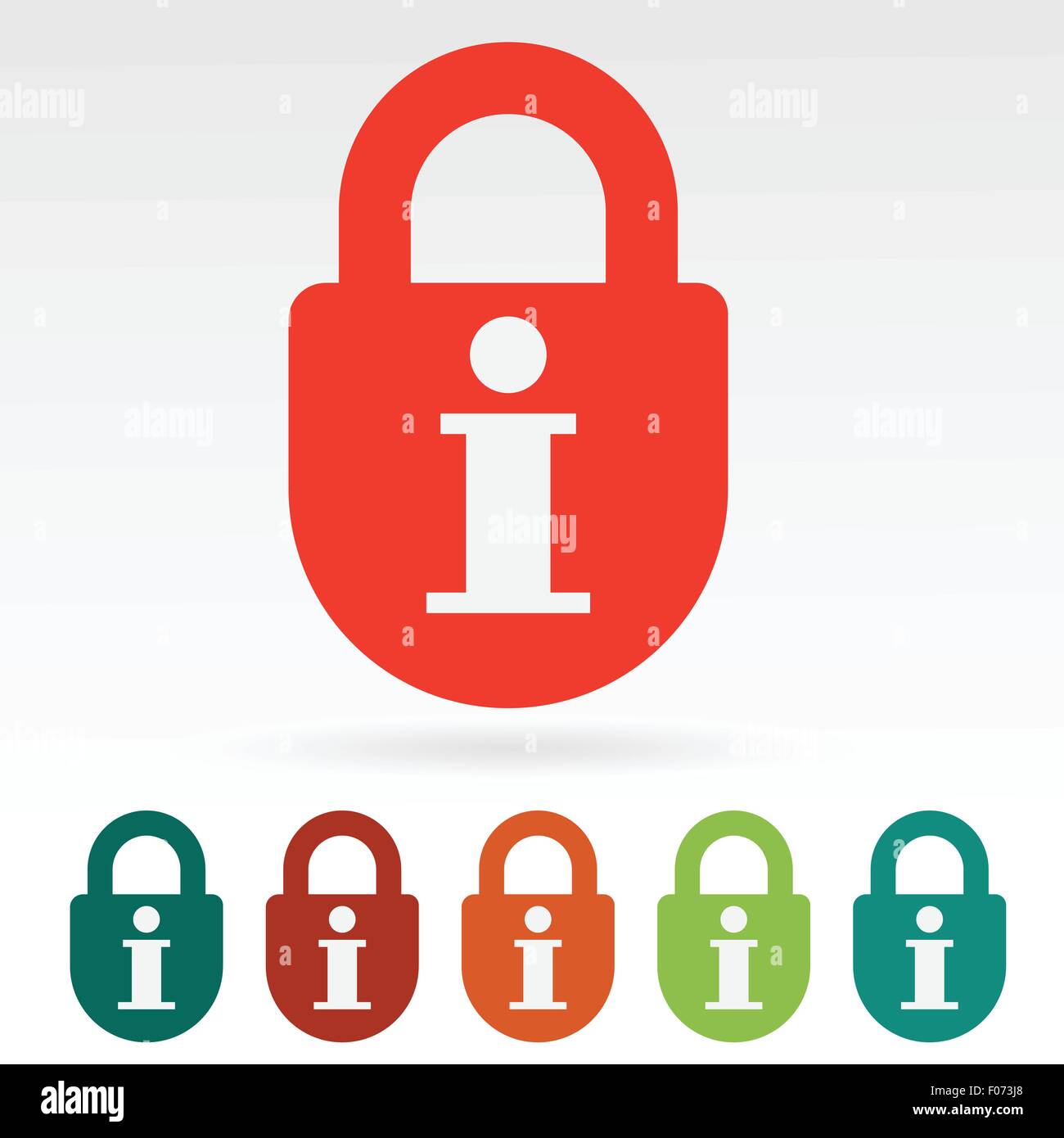Sicurezza delle informazioni concept web icona vettore piatto design. Illustrazione Vettoriale