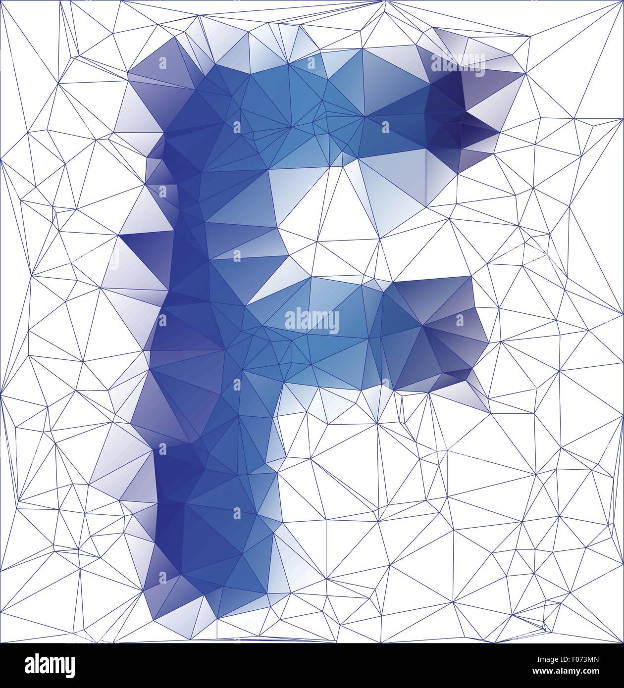 Lettera F bassa poli design illustrazione vettoriale Illustrazione Vettoriale