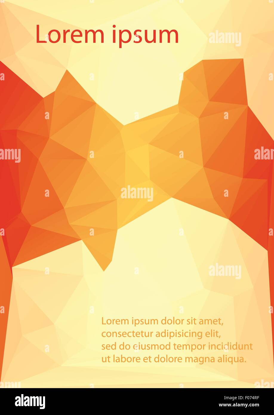 Rosso arancione carta intestata a bassa poli stile illustrazione vettoriale. Illustrazione Vettoriale