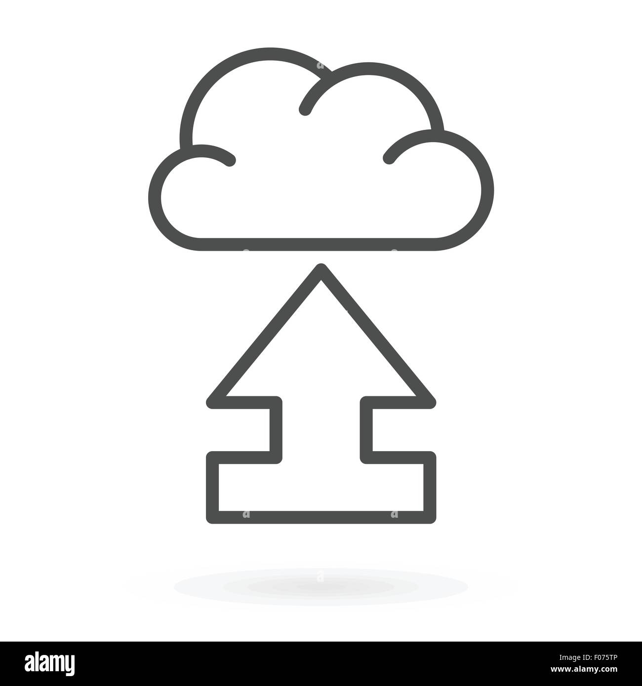Il servizio di caricamento al cloud computing icona simbolo illustrazione vettoriale. Illustrazione Vettoriale