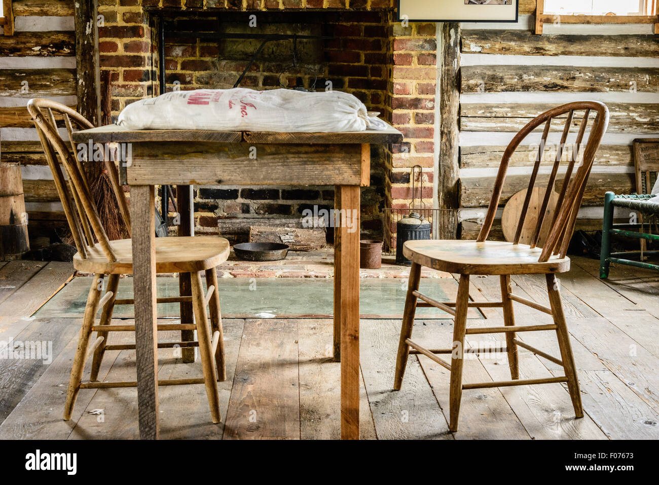 Camera di fumo cabine, Crump House, Courthouse Circle, New Kent, Virginia Foto Stock