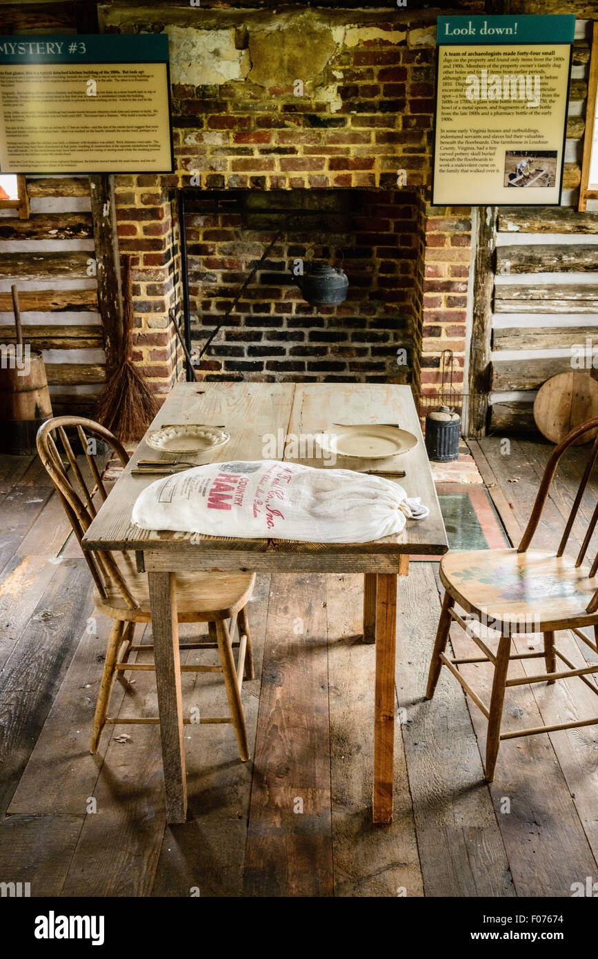 Camera di fumo cabine, Crump House, Courthouse Circle, New Kent, Virginia Foto Stock