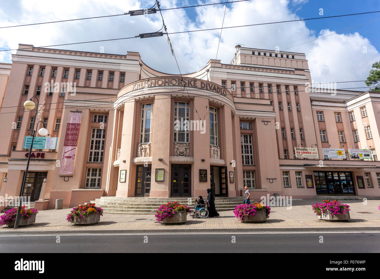 Teatro Krusnohorske, Teplice v Cechach, città termale, Boemia settentrionale, Repubblica Ceca Foto Stock