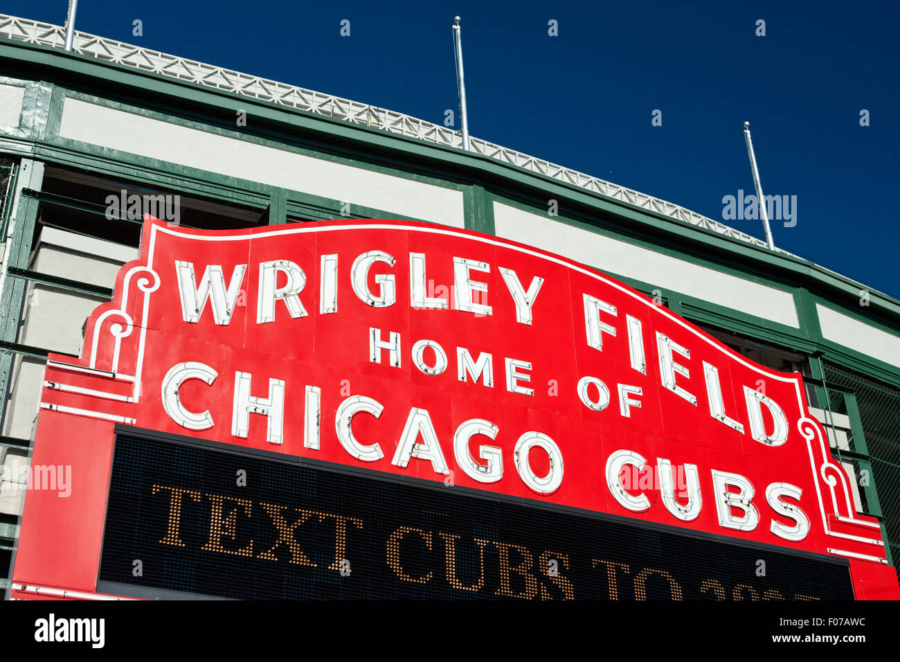 CHICAGO CUBS ENTRATA PRINCIPALE MARQUEE Wrigley Field Baseball Stadium (©Zachary Taylor Davis 1914) CHICAGO ILLINOIS USA Foto Stock