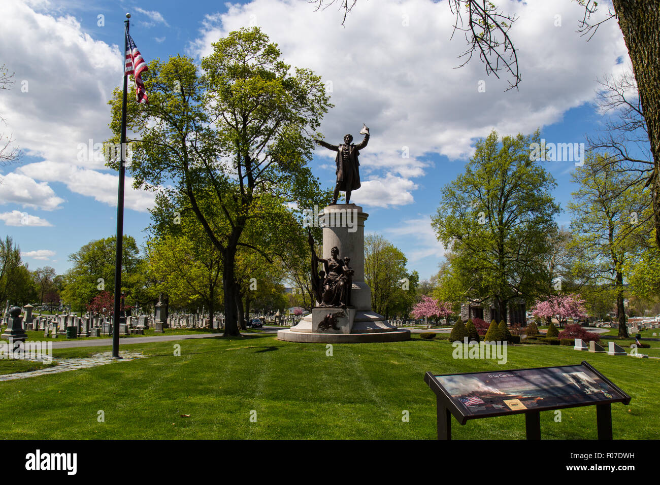 Il monumento di Francis Scott Key grave in Mount Olivet cimitero, vicino al centro cittadino di Federico, Maryland. Foto Stock