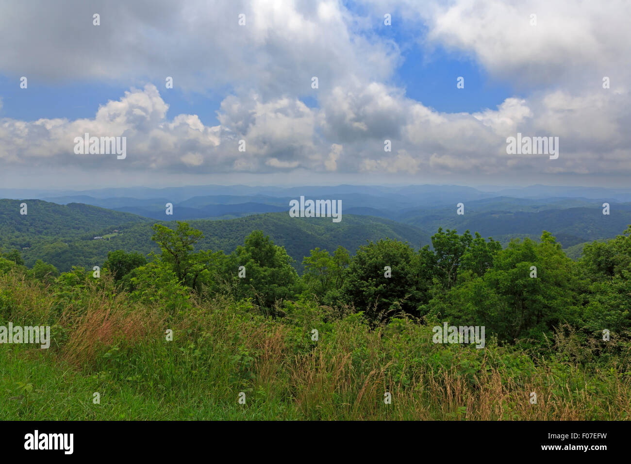 Blue Ridge Parkway, Thunder Hill si affacciano Foto Stock