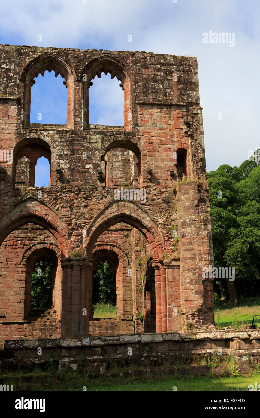 Rovine di Furness Abbey, la Chiesa, Cumbria Foto Stock