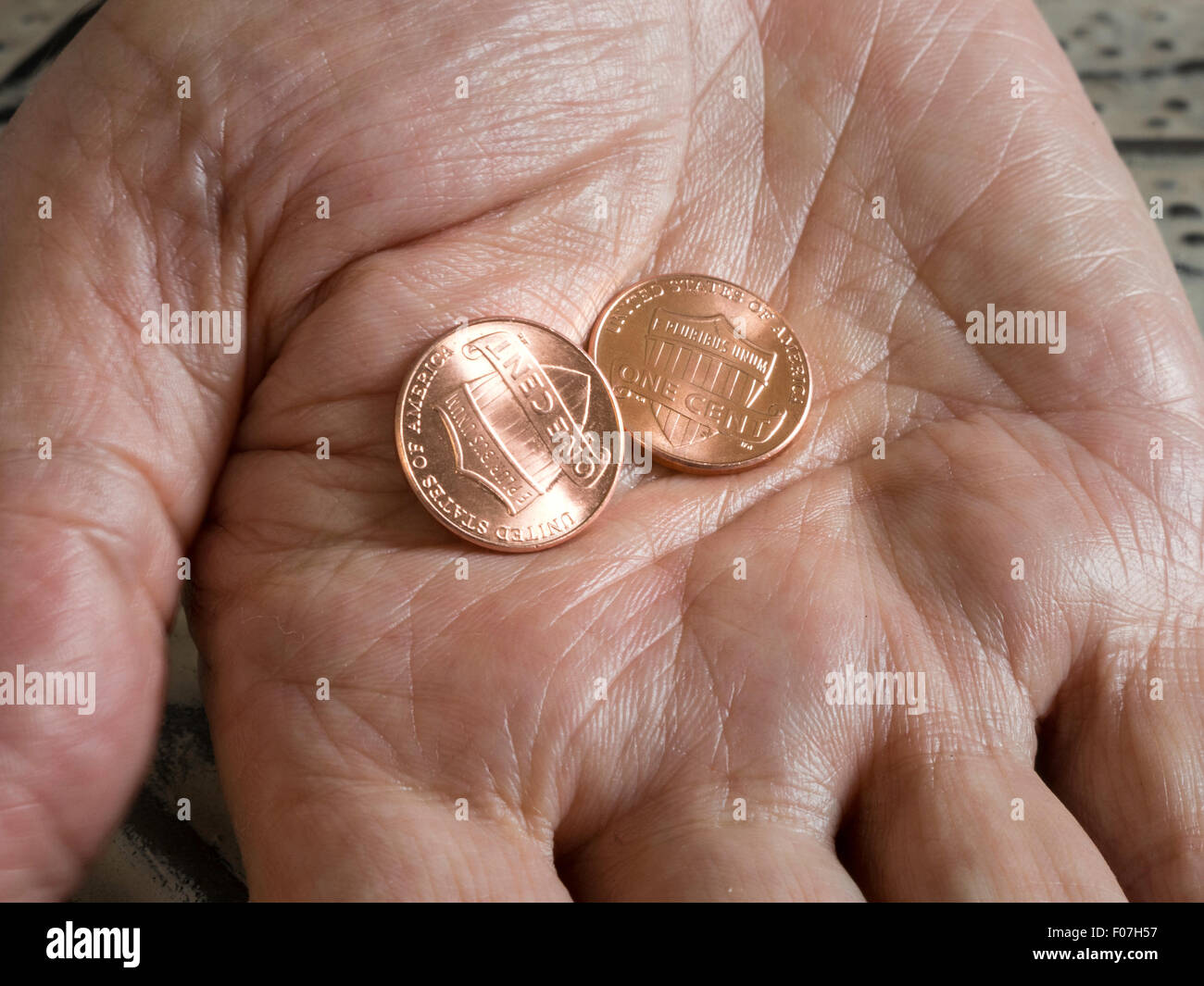"I miei due centesimi” è una vecchia espressione che implica opinioni, USA Foto Stock