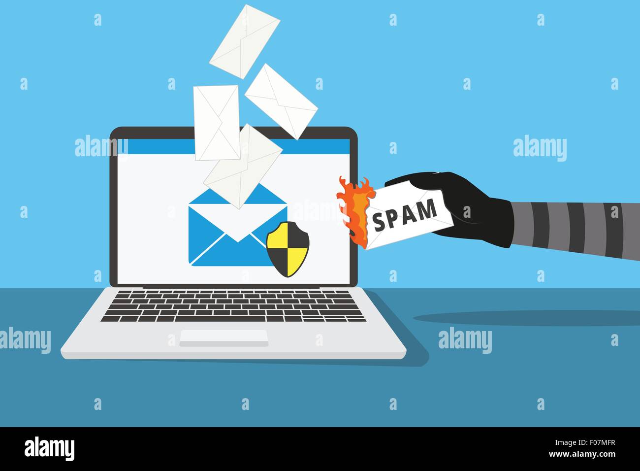 La protezione della posta elettronica da spam Illustrazione Vettoriale