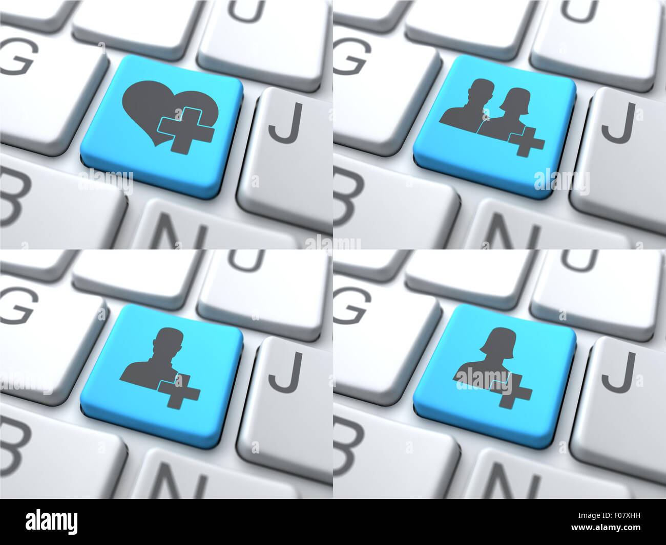 E-Dating concetto - Pulsante blu sulla tastiera. Foto Stock