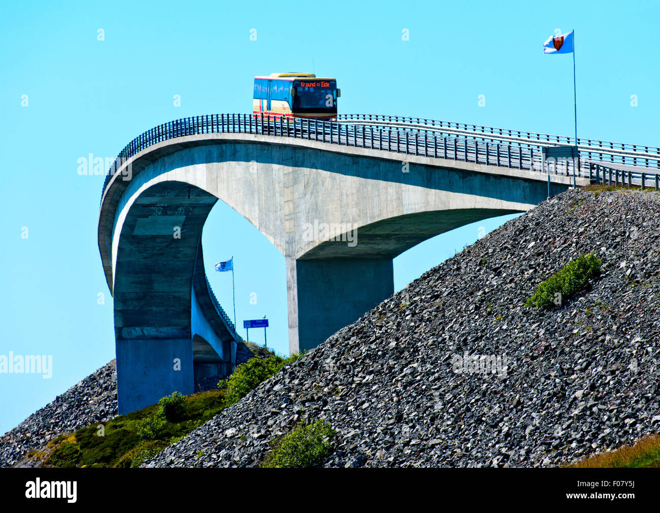 Ponte Storseisundet, Storseisundetbrua, sulla strada Atlantica, Atlanterhavsveien, Møre og Romsdal contea, Norvegia Foto Stock