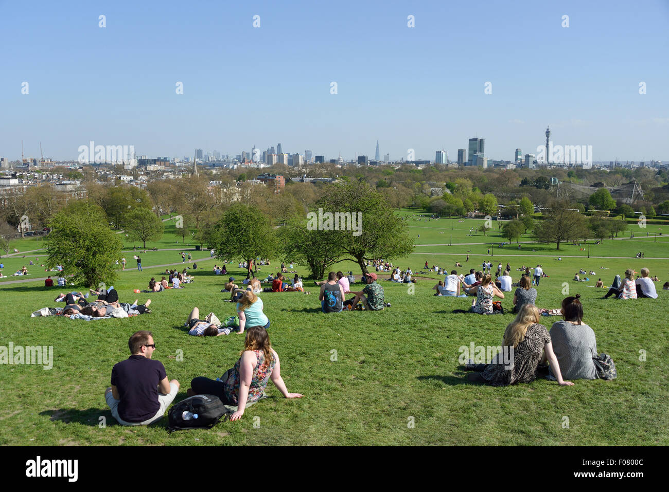 Vista del centro di Londra da Primrose Hill, London Borough of Camden, London, England, Regno Unito Foto Stock Vista del centro di Londra da Primrose Hill, London Borough of Camden, London, England, Regno Unito Foto Stock