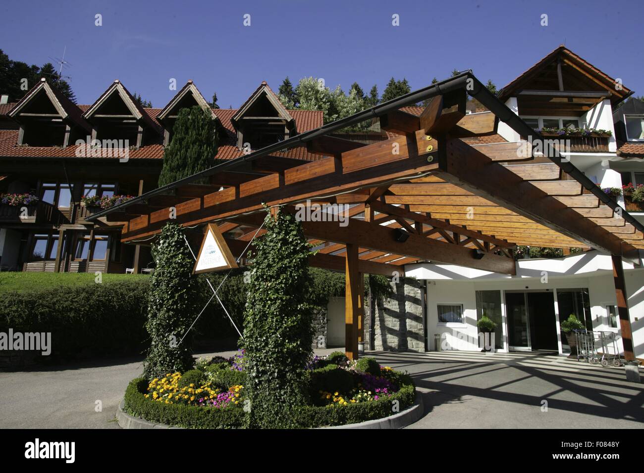Esterno del Berg Hotel Jagerhof in Germania Foto Stock