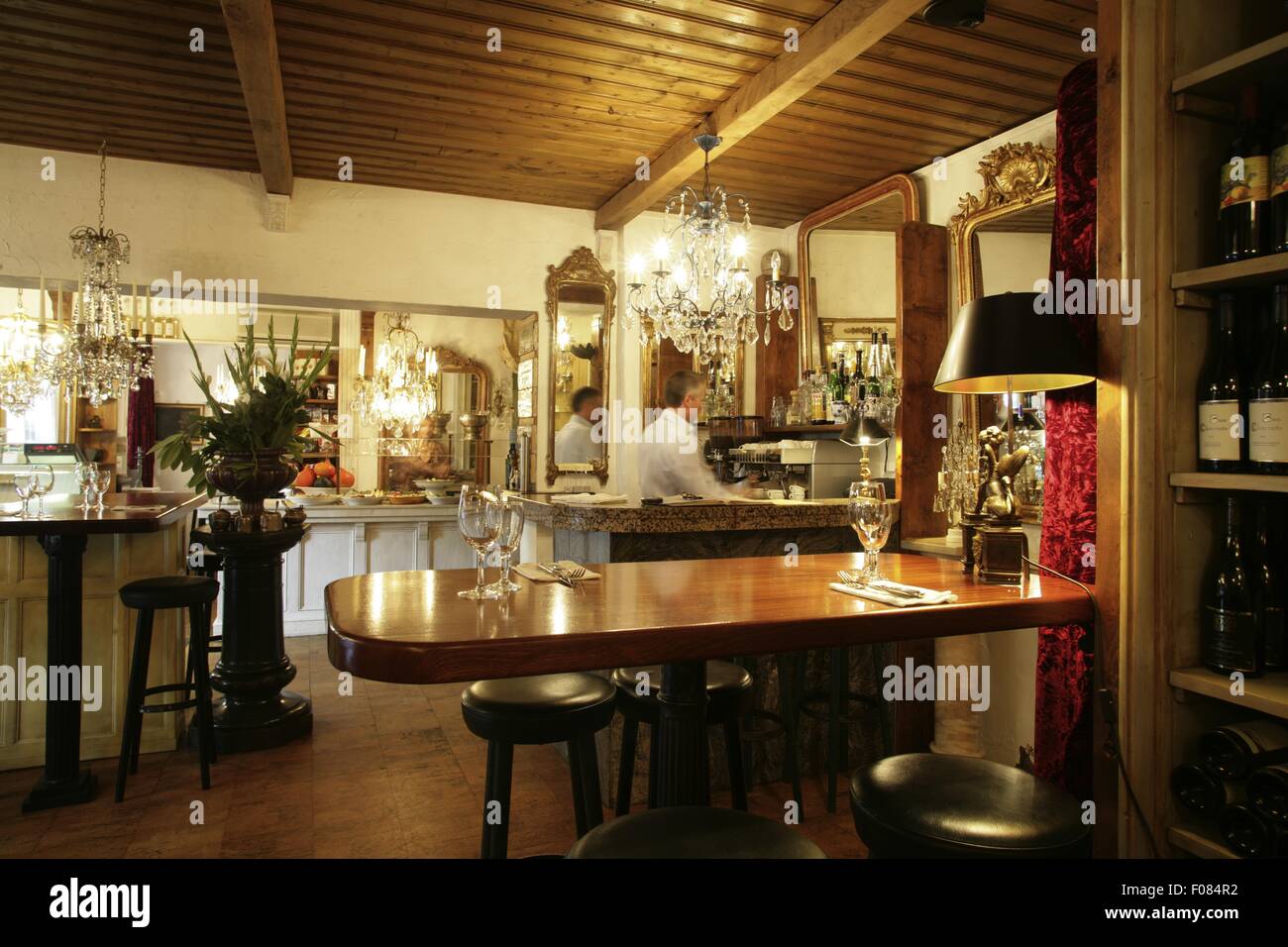 Interno del ristorante, Germania Foto Stock