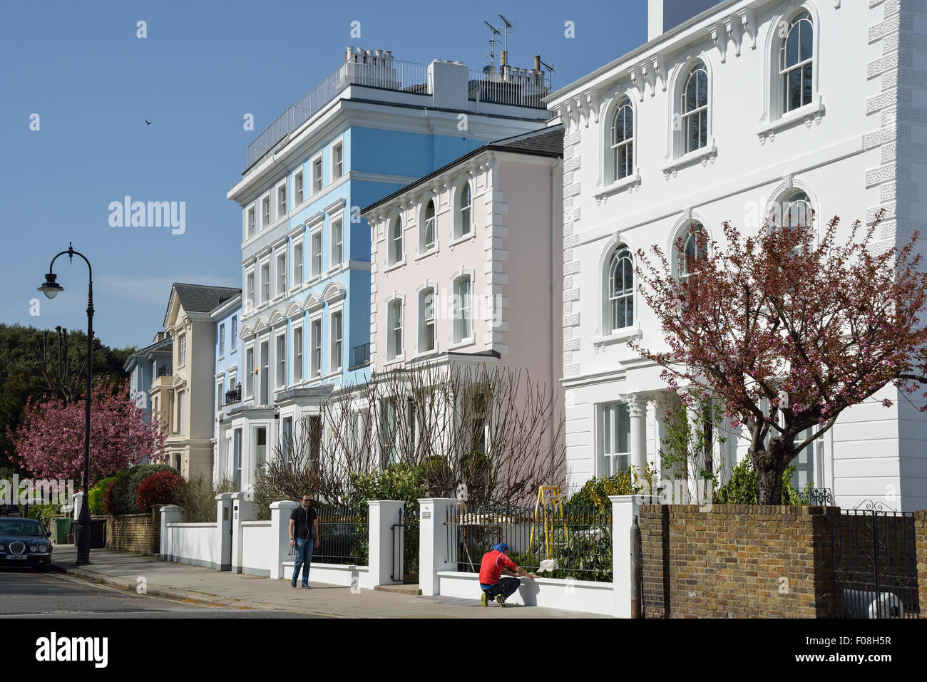 Case su Albert terrazza, Primrose Hill, London Borough of Camden, London, England, Regno Unito Foto Stock Case su Albert terrazza, Primrose Hill, London Borough of Camden, London, England, Regno Unito Foto Stock