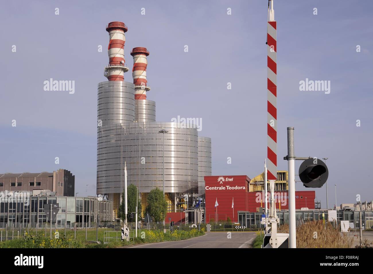 ENEL Power Plant - Teodora-, alimentata a gas metano di Ravenna - Porto Corsini (Italia) Foto Stock