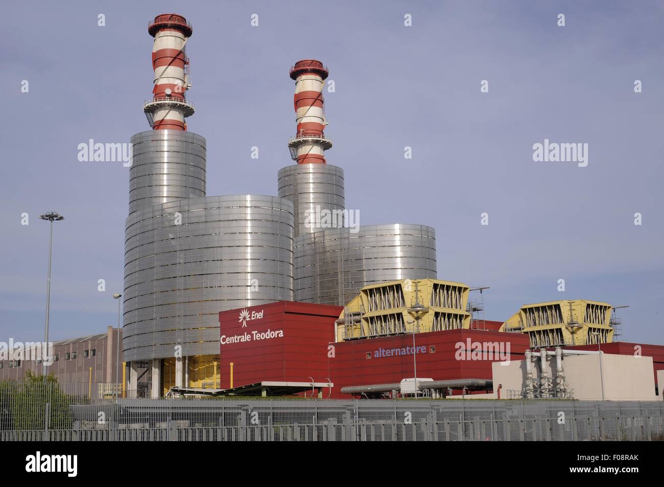 ENEL Power Plant - Teodora-, alimentata a gas metano di Ravenna - Porto Corsini (Italia) Foto Stock