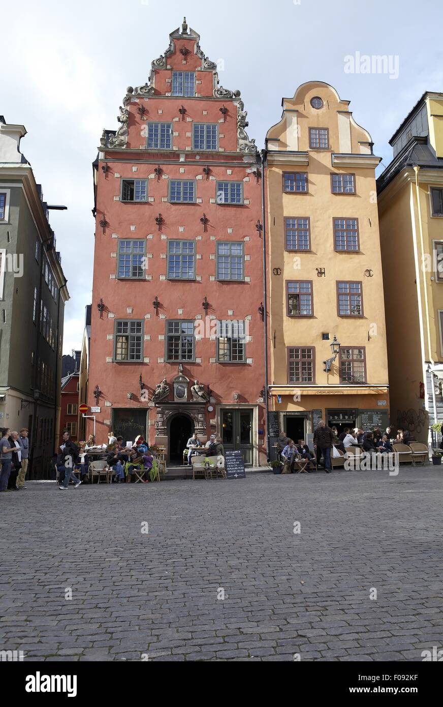 Case di città su Stortorget la Grande Place, Stoccolma Foto Stock