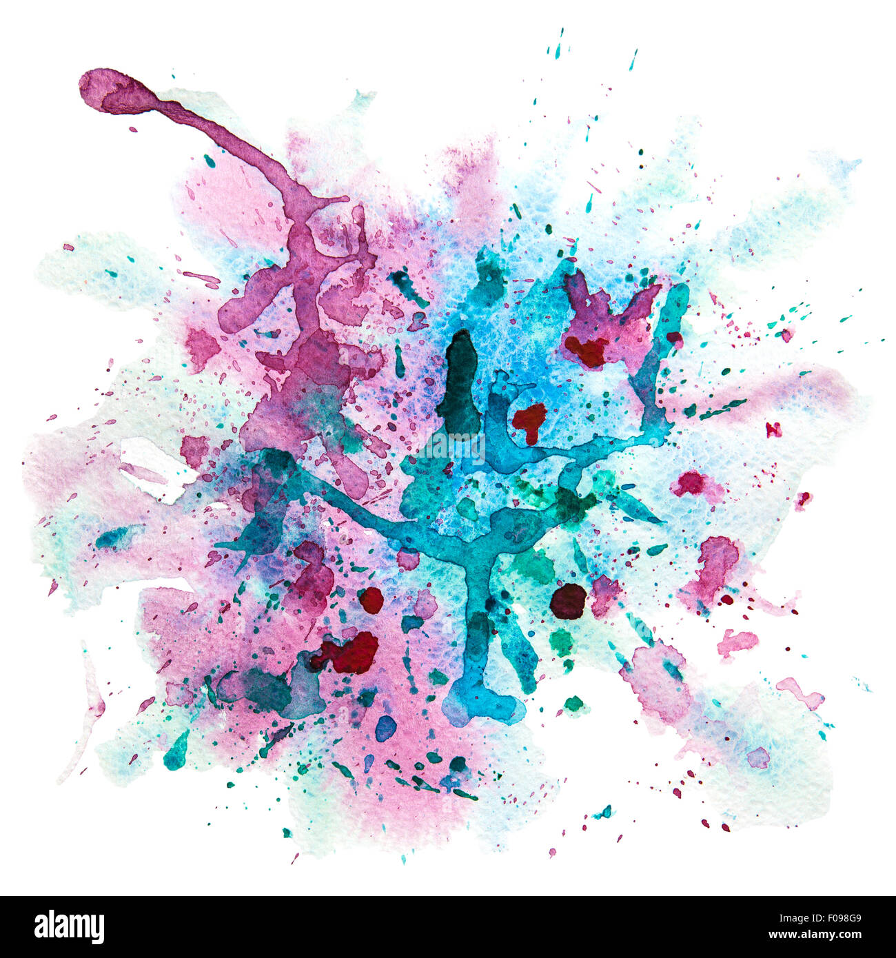 Acquerello multicolore splash macchia Foto Stock