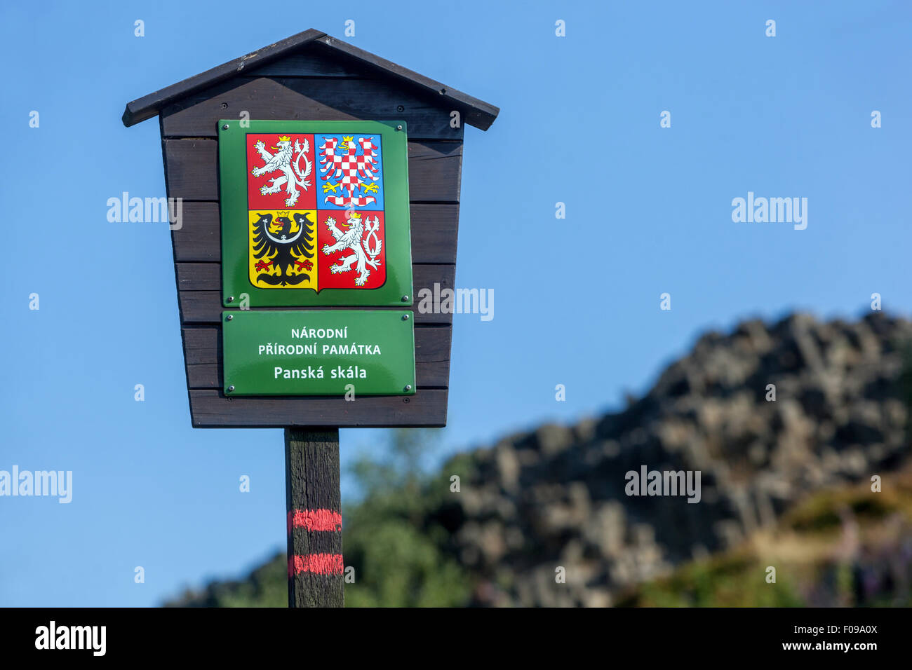 Panska Skala, formazione geologica, organo di pietra, Kamenicky Senov, Repubblica Ceca segno National Natural Landmark segno Foto Stock