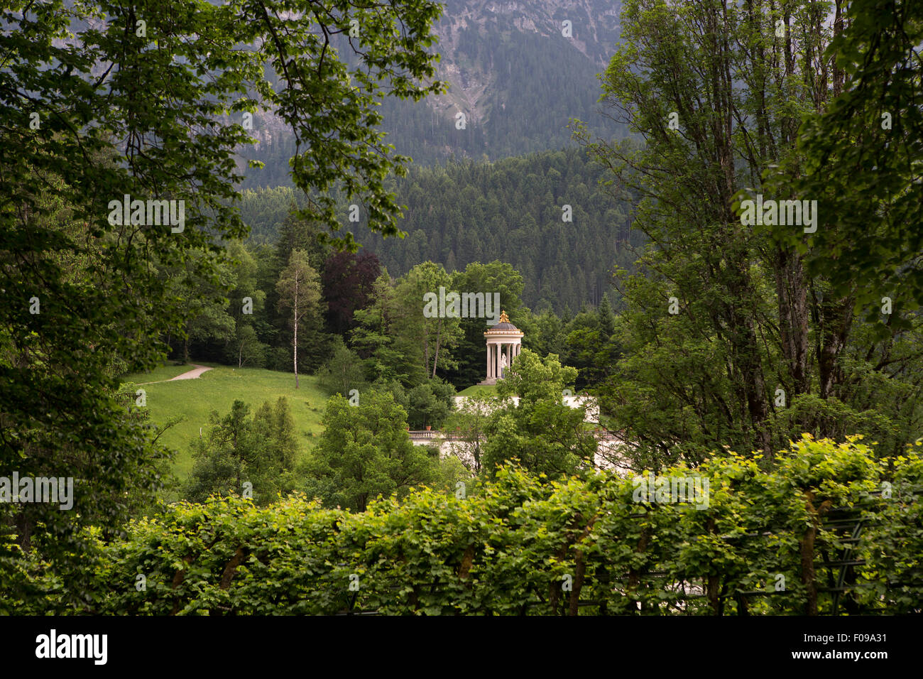 Il parco del castello di Linderhof in Baviera, Germania Foto Stock