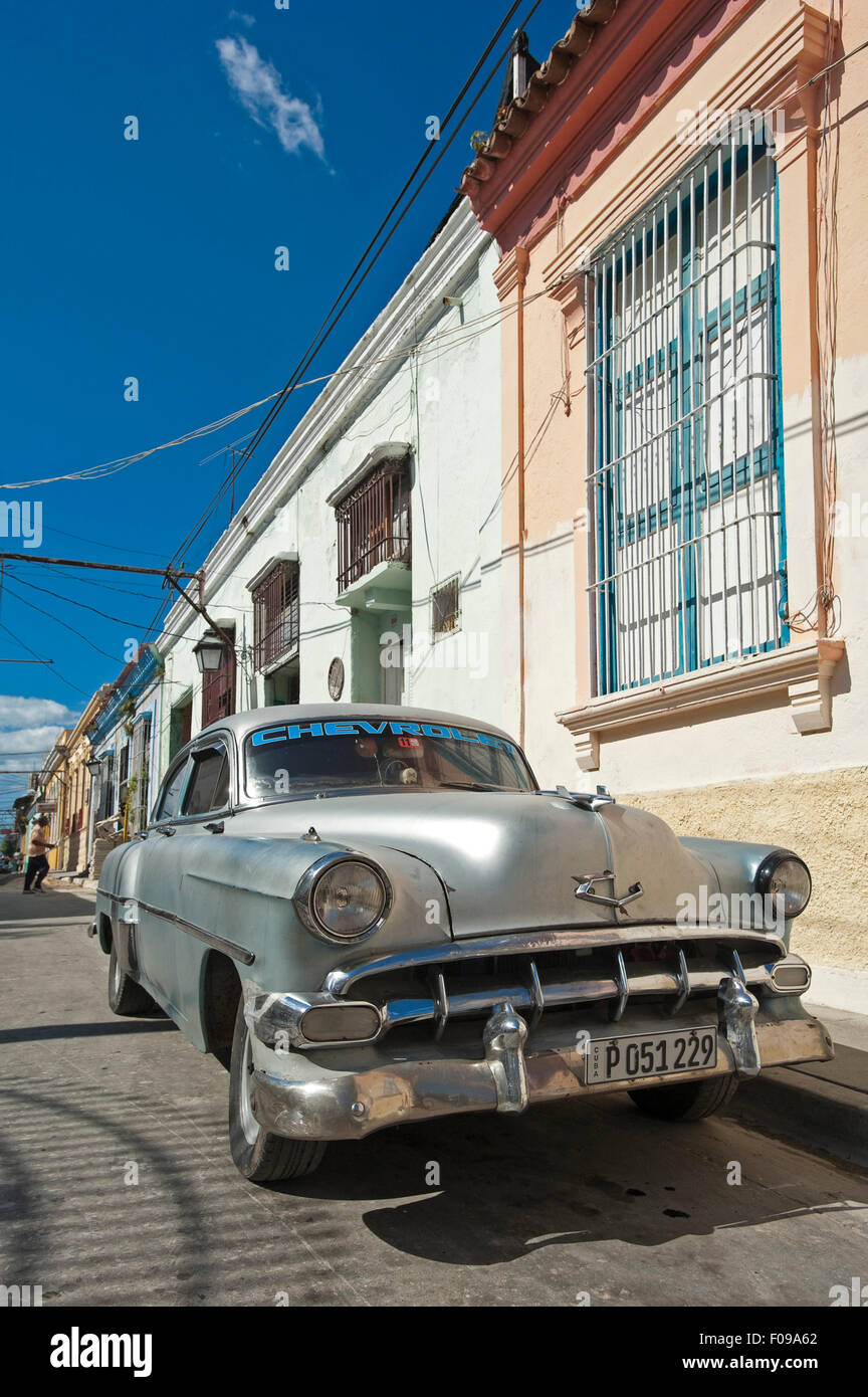 Streetview verticale a Santiago de Cuba, Cuba. Foto Stock