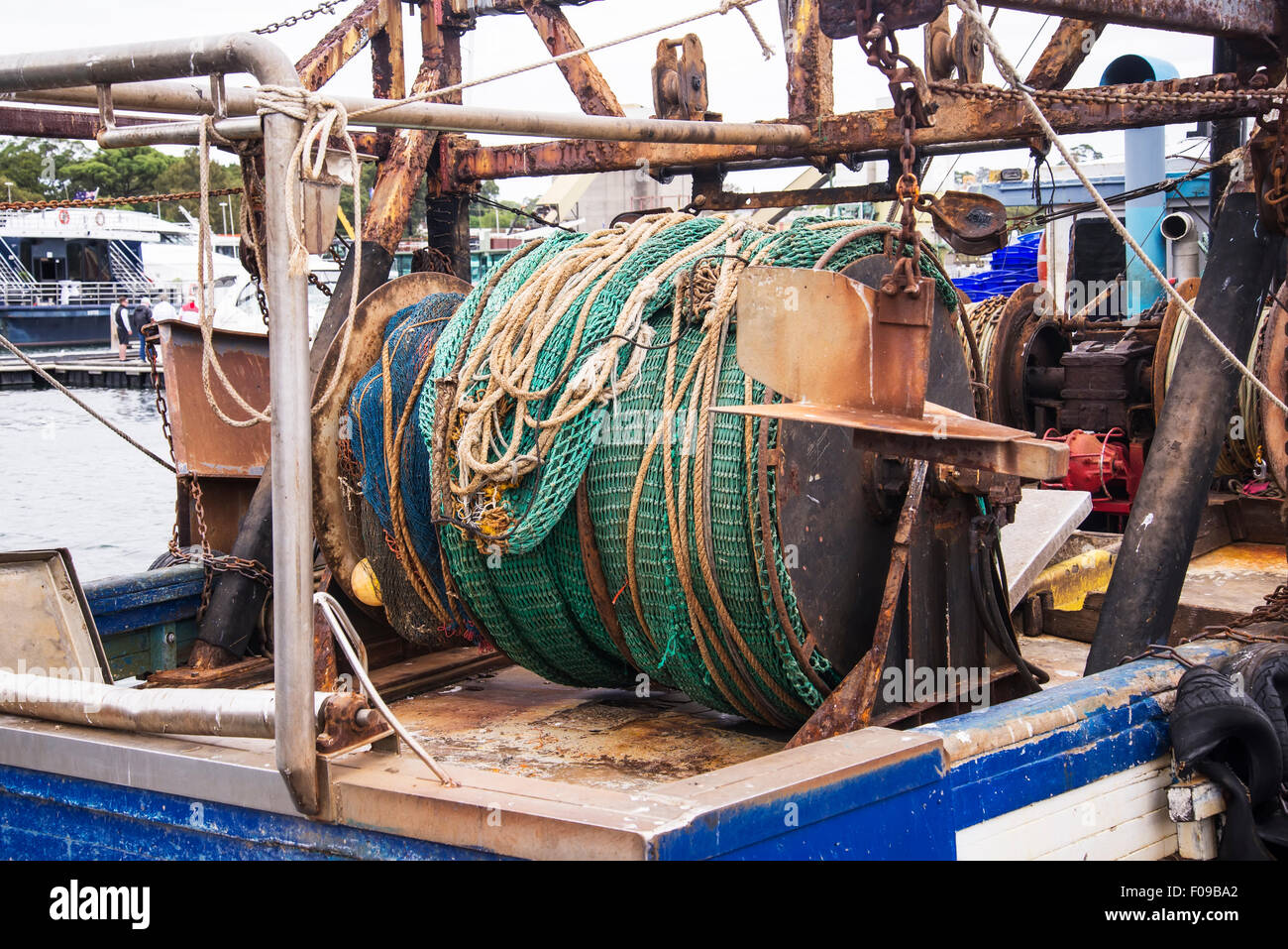 Dettaglio della barca da pesca Foto Stock