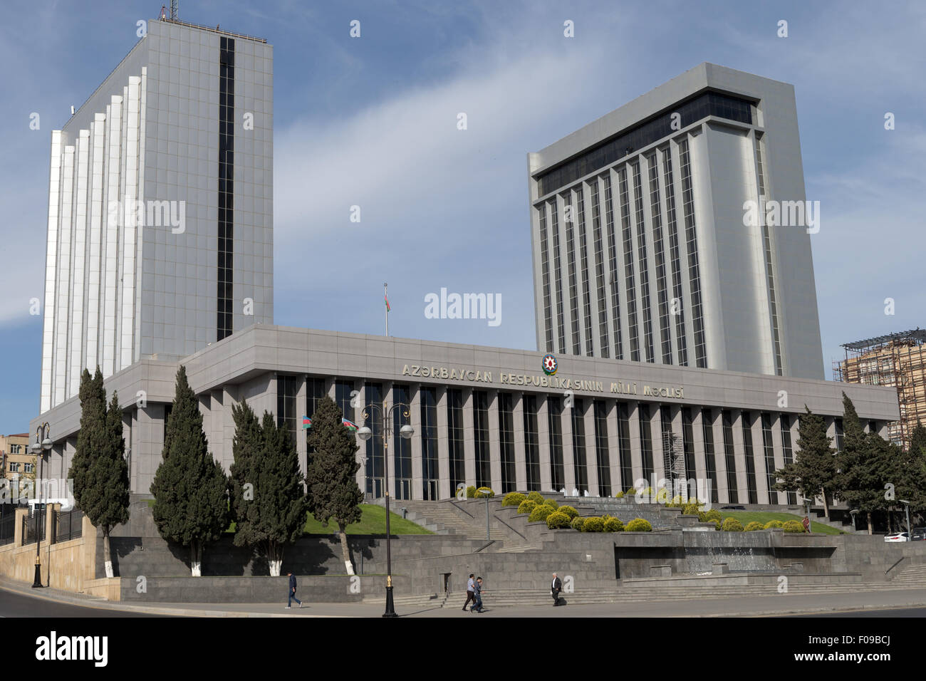 La costruzione dell'Assemblea nazionale dell'Azerbaigian, Baku, Azerbaigian Foto Stock