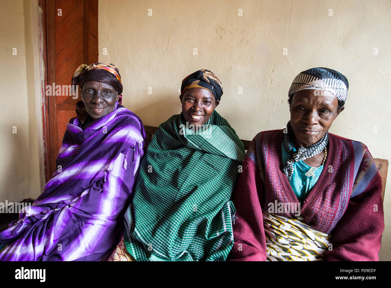 Genocidio vedove caffè collettivo, il lago Kivu, Ruanda Foto Stock