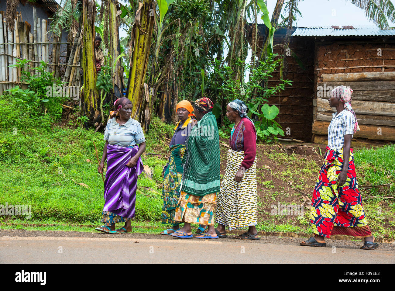 Genocidio vedove caffè collettivo, il lago Kivu, Ruanda Foto Stock