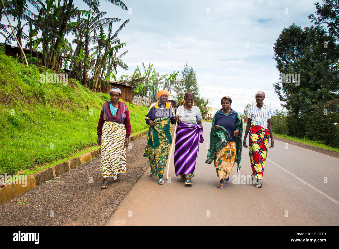 Genocidio vedove caffè collettivo, il lago Kivu, Ruanda Foto Stock
